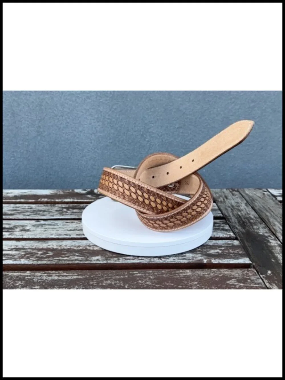 Handmade Tooled Full Grain Leather Western Belt for Men 1.5 inch